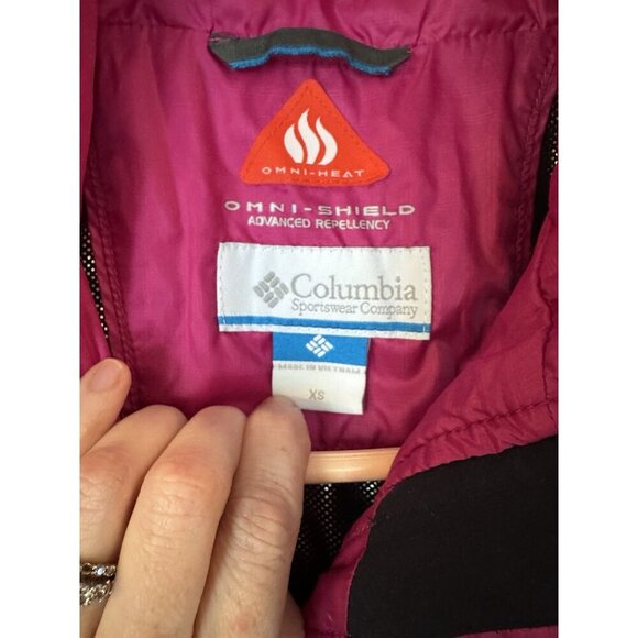Columbia Womens XS Omni-Heat Puffer Vest Pink Full Zip Lightweight Quilted - Picture 2 of 4